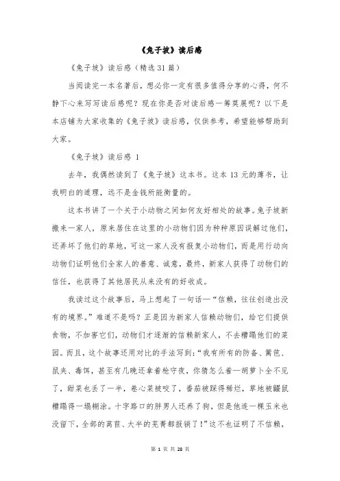 《兔子坡》读后感