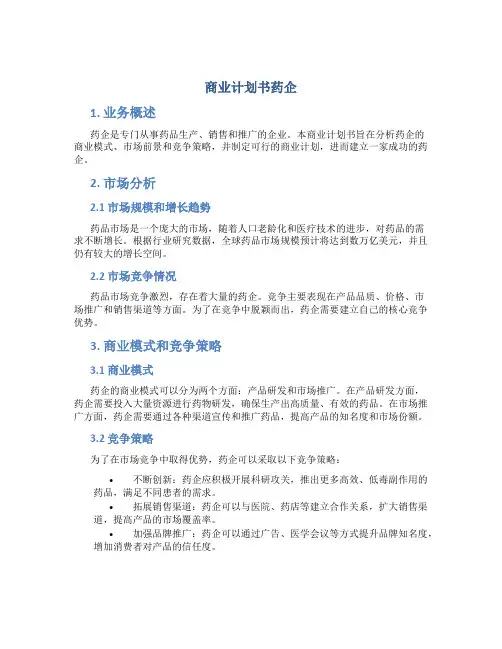 商业计划书药企