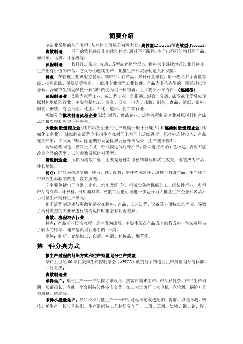 制造业的分类