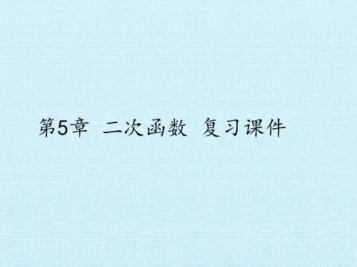 苏科版初中九年级下册数学：第5章  二次函数