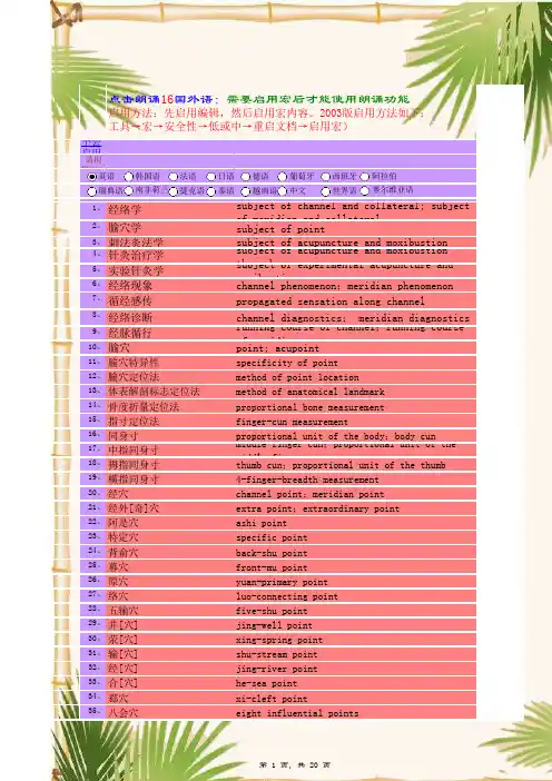 中医药名词英文翻译08(针灸学)-点读机学习英文-真人朗读学习英语功能)