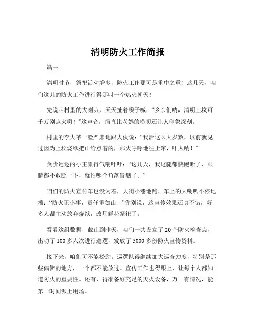 清明防火工作简报