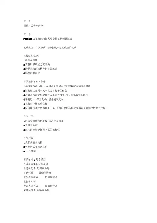 管理学与人力资源管理知识点