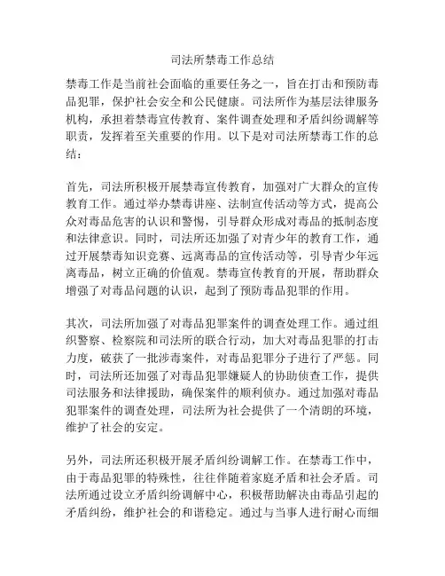 司法所禁毒工作总结