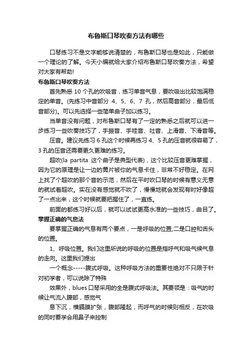 布鲁斯口琴吹奏方法有哪些