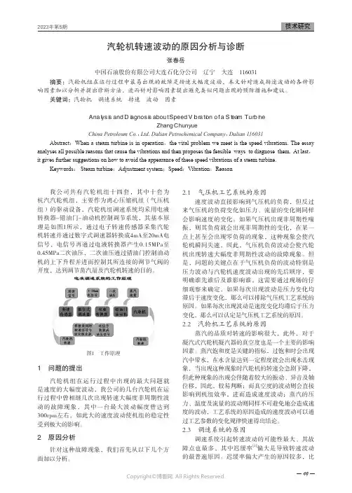 汽轮机转速波动的原因分析与诊断