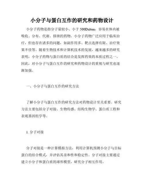 小分子与蛋白互作的研究和药物设计