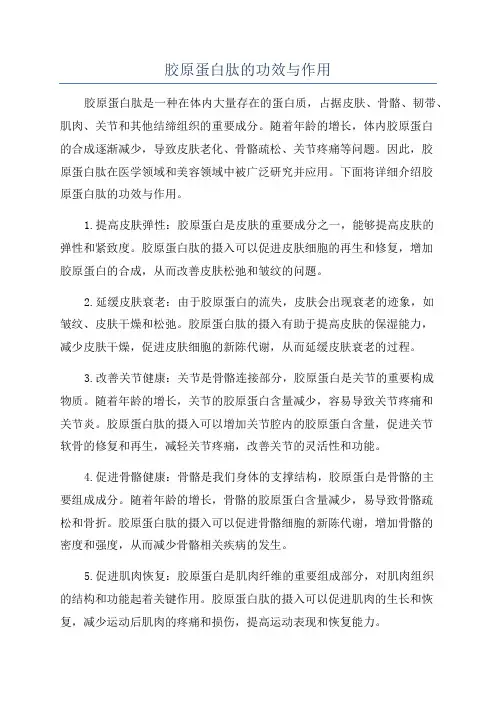 胶原蛋白肽的功效与作用