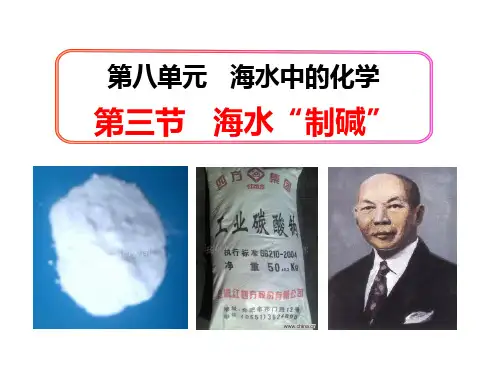 (名师整理)最新鲁教版化学9年级下册第8单元第3节《海水“制碱”》市公开课一等奖课件