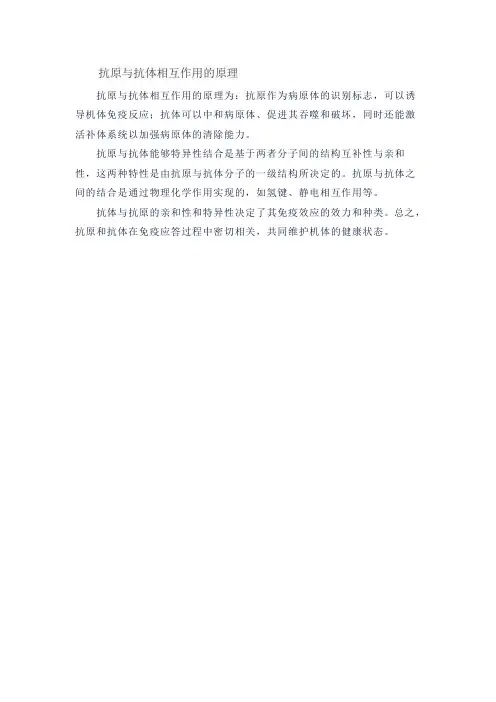 抗原与抗体相互作用的原理