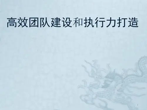高效团队建设和执行力打造ppt课件