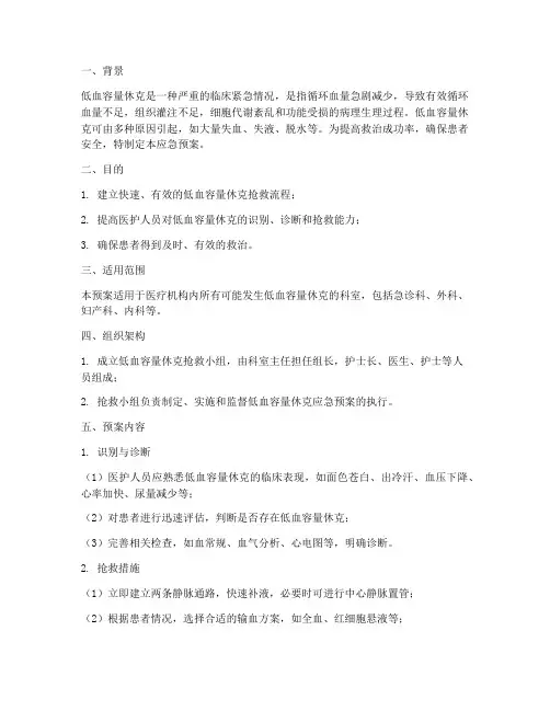 低血容量应急预案