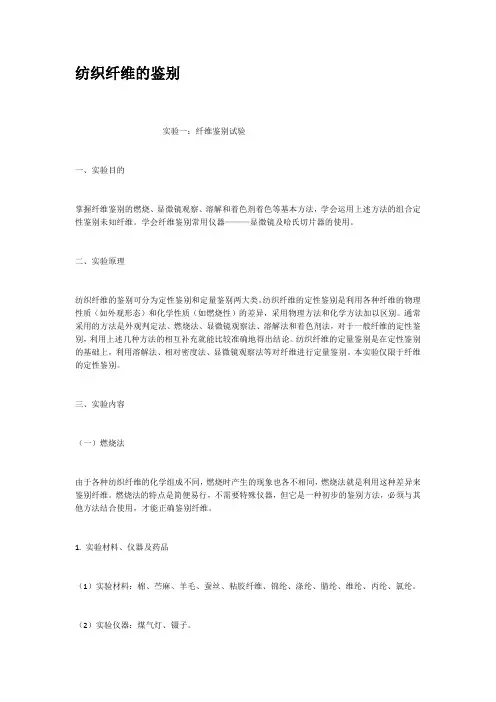 纺织纤维的鉴别