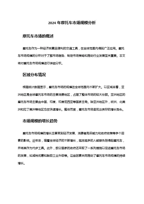 2024年摩托车市场规模分析