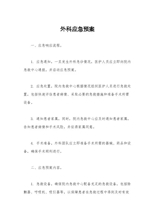 外科应急预案