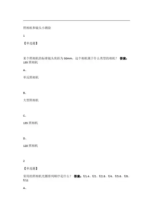 数字摄影技术与艺术(蒲和平版)2020答案XL