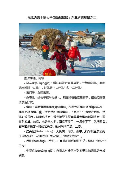 东北方言土语大全简单解释版：东北方言续篇之二