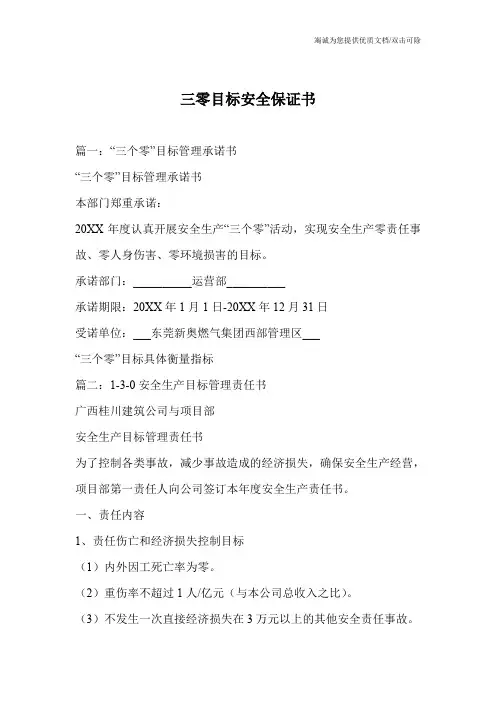 三零目标安全保证书