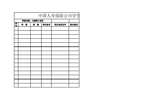 中国人寿学生险清单录入模板(横版有序号)