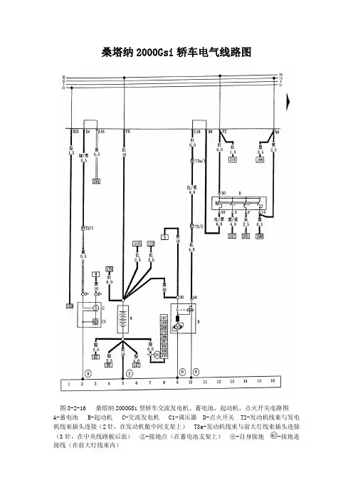 桑塔纳2000Gsi轿车电气线路图