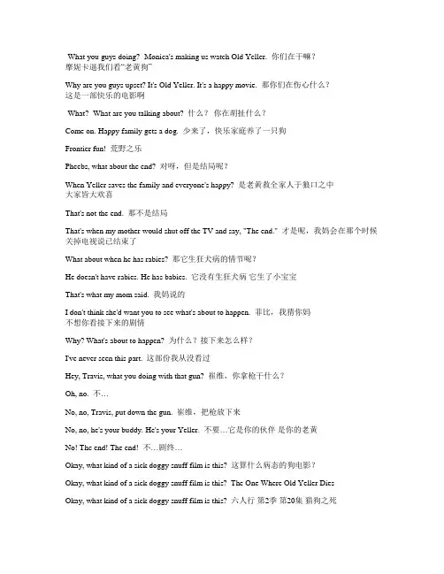 经典美剧《老友记》-第二季-第二十集-字幕-对白-中英文对照-看美剧学英语