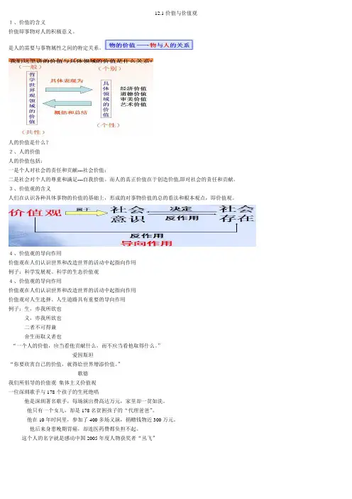 价值与价值观