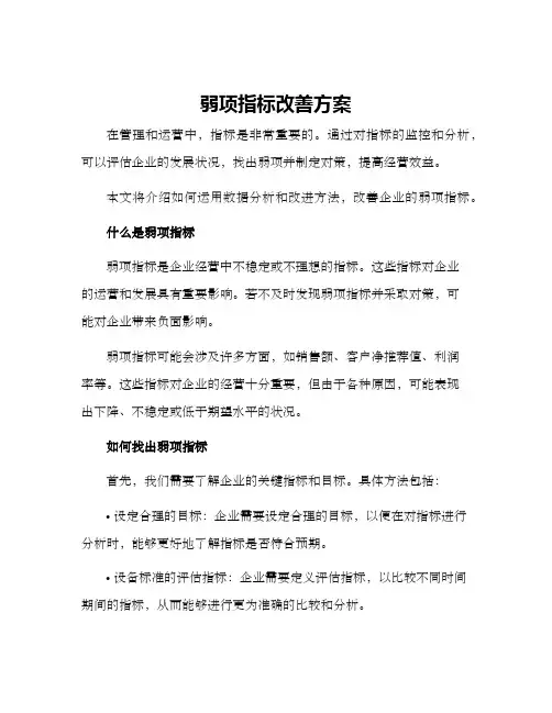 弱项指标改善方案