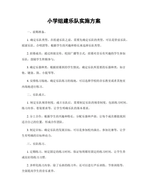 小学组建乐队实施方案