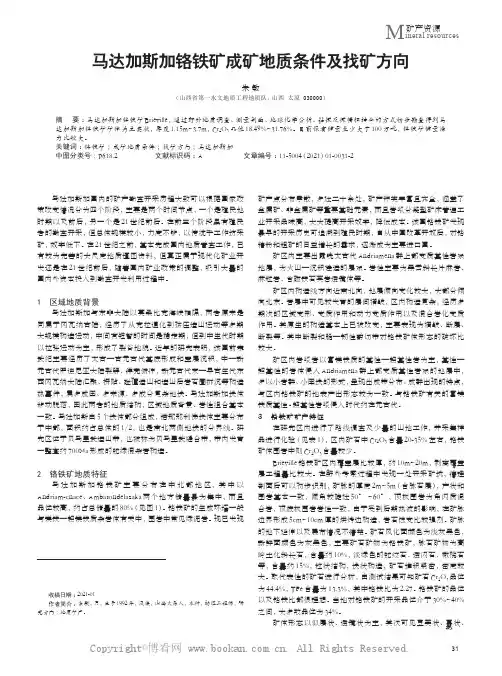马达加斯加铬铁矿成矿地质条件及找矿方向