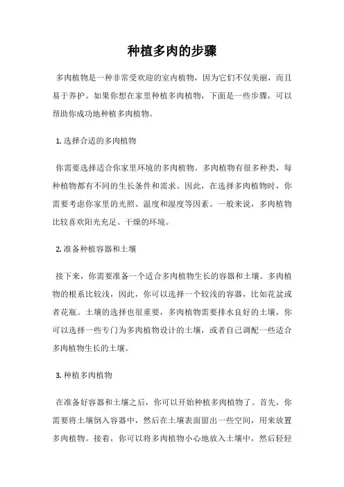 种植多肉的步骤