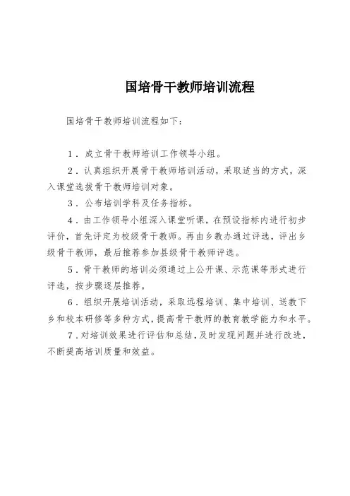 国培骨干教师培训流程
