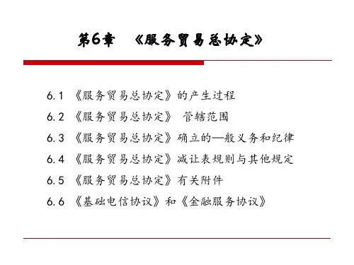 第6章 服务贸易总协定