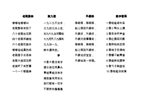 儿歌-老鼠娶亲等
