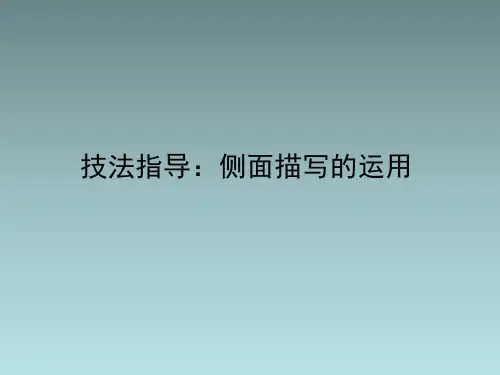 人教课标版高中语文必修1技法指导：侧面描写的运用
