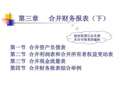 高级财务会计第四章合并财务报表(下)