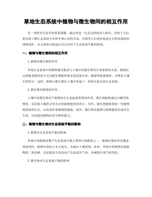 草地生态系统中植物与微生物间的相互作用