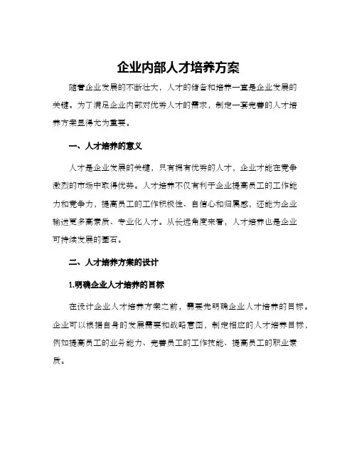 企业内部人才培养方案