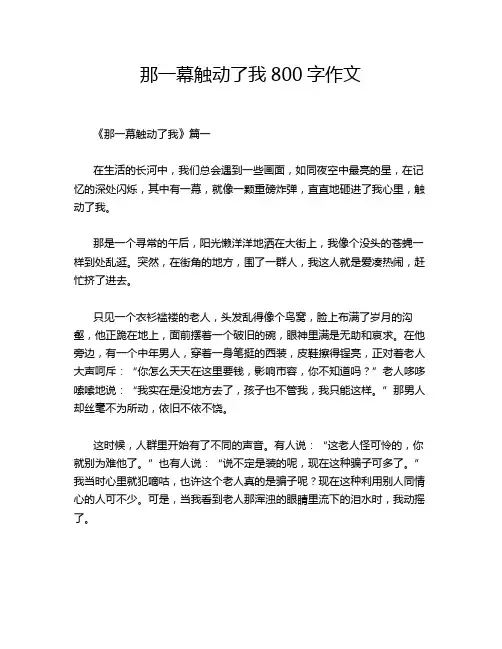 那一幕触动了我800字作文