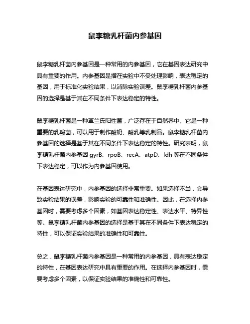 鼠李糖乳杆菌内参基因