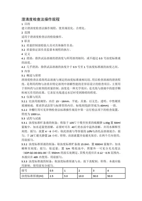 澄清度检查法