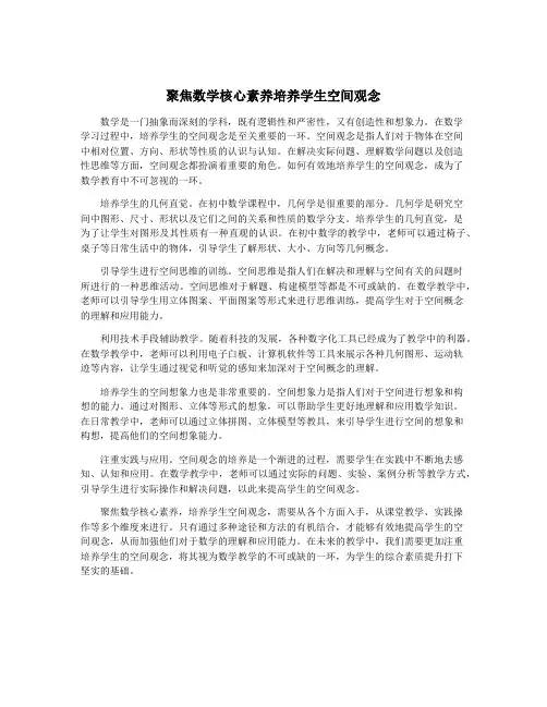 聚焦数学核心素养培养学生空间观念