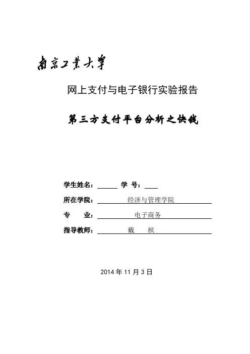 第三方支付平台分析实验报告