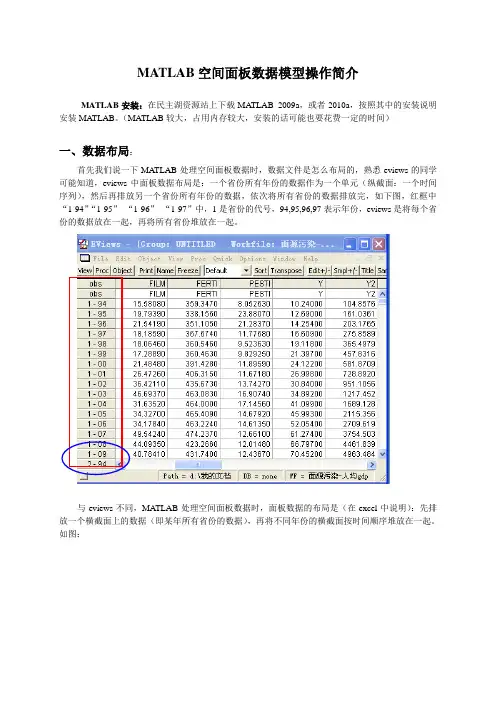 MATLAB空间面板数据模型操作简介