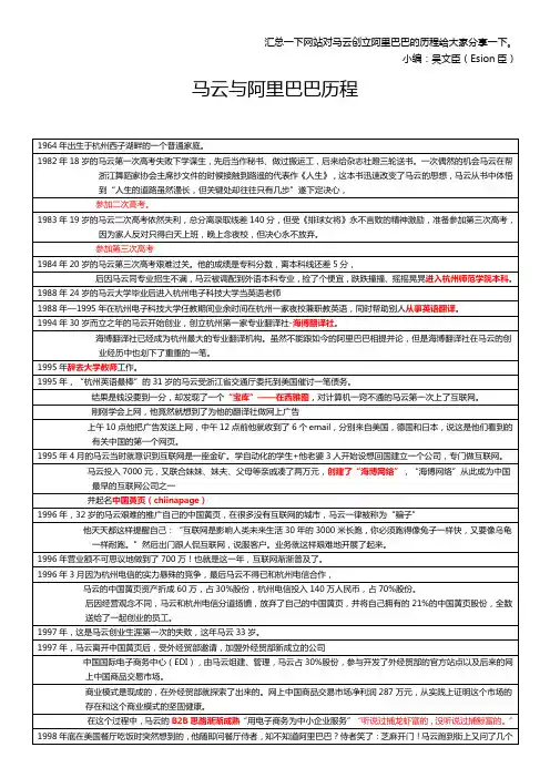马云创立阿里巴巴的历程