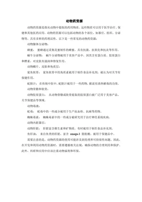动物药资源