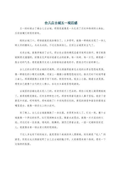 台儿庄古城五一观后感