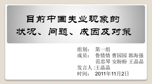 中国失业现状现象的状况、问题、成因及对策