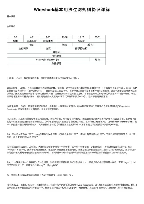 Wireshark基本用法过滤规则协议详解