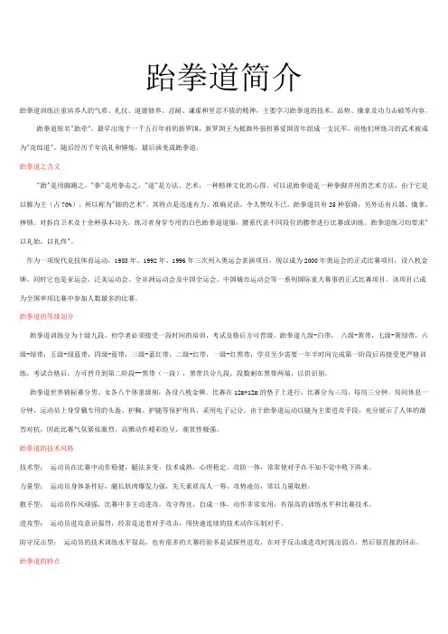 跆拳道简介