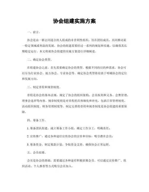 协会组建实施方案